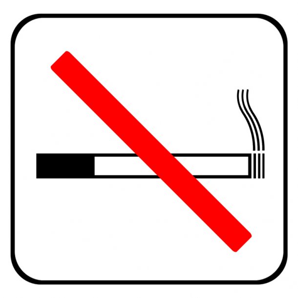 Tobaksrygning Forbudt  80x80 mm  