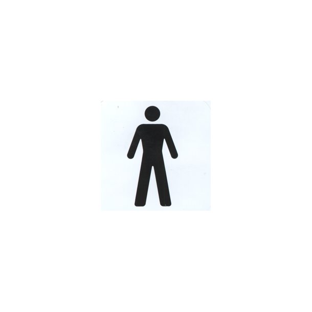 Herre toilet - symbol . Skilt 57x57 mm selvklæbende