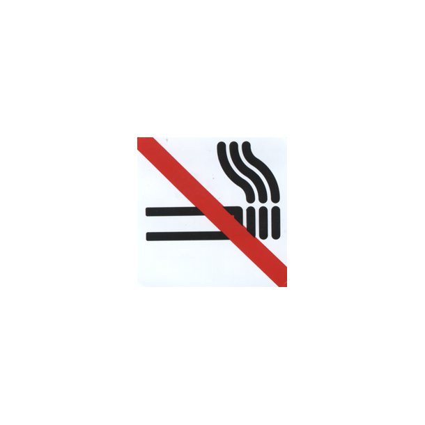 Tobaksrygning forbudt . Skilt 57x57 mm selvklæbende