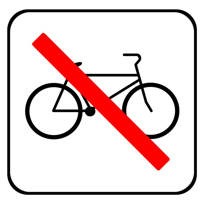 Henstilling af cykler forbudt 80x80 mm Midiskilte mm Bundtrade ApS