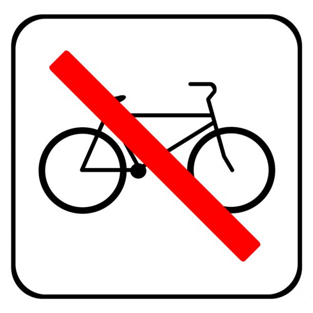Henstilling af cykler forbudt  80x80 mm  