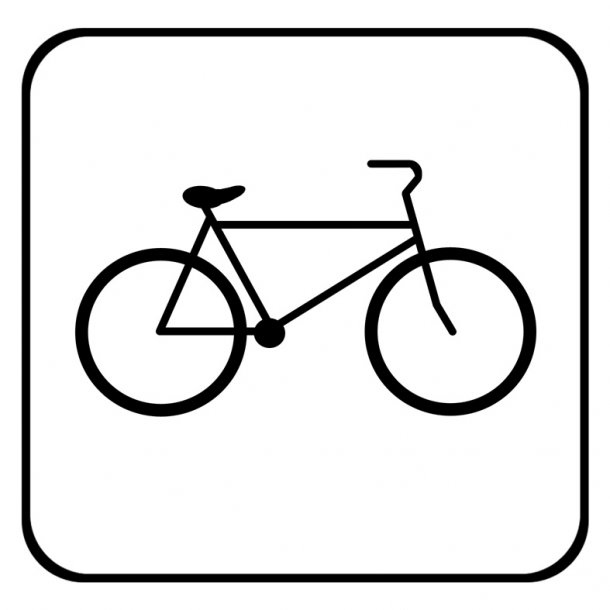 Cykel tilladt  80x80 mm  