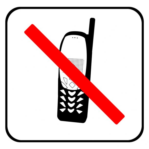Mobiltelefon forbudt  80x80 mm  