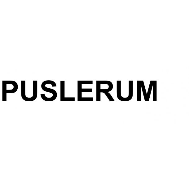 PUSLERUM - selvklæbende folietekst - bogstavhøjde: 2 cm