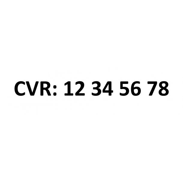 CVR-TEKST - selvklæbende folietekst - bogstavhøjde: 30 mm.