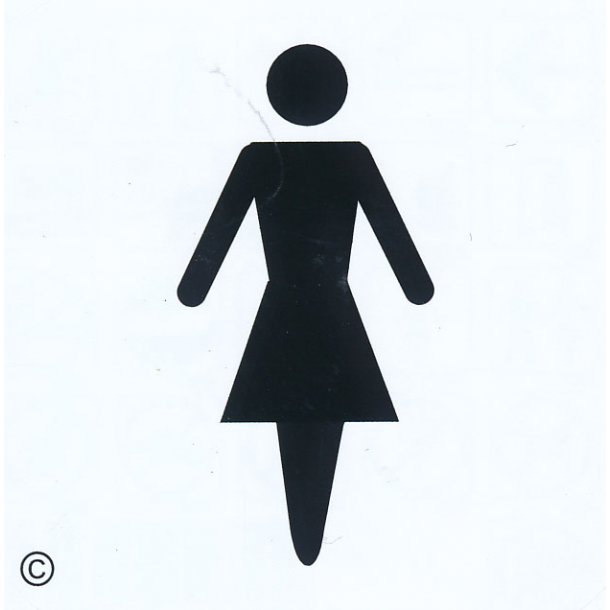 Dame - toilet - symbol 120x120 mm - selvklæbende