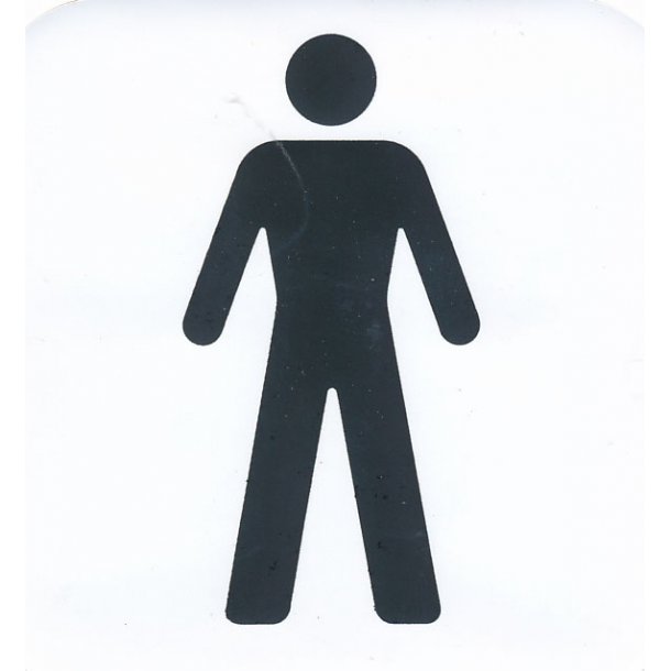 Herre toilet - silhouet  120x120 mm - selvklbende