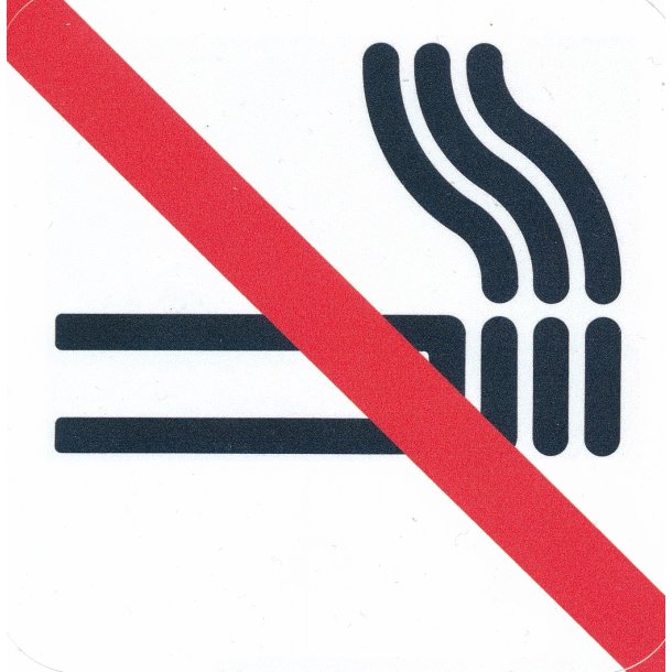 Tobaksrygning Forbudt  120x120 mm - selvklbende