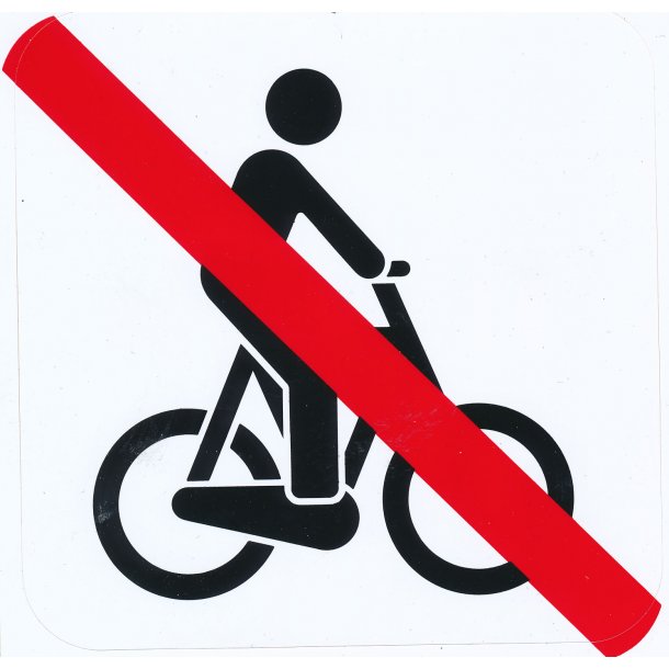 Cykling forbudt -  120x120 mm - selvklæbende