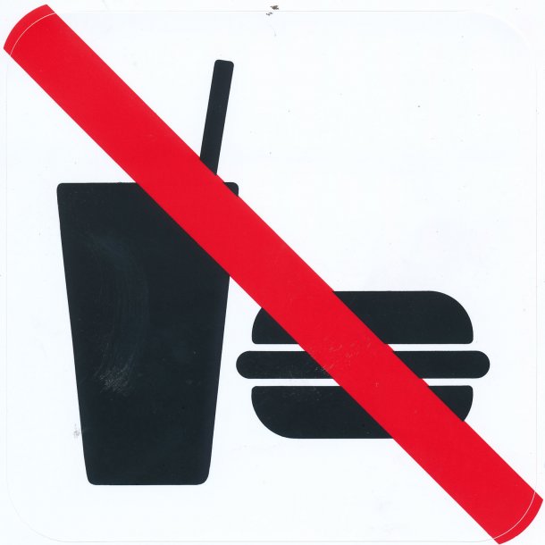 Mad og drikke forbudt 120x120 mm - selvklbende