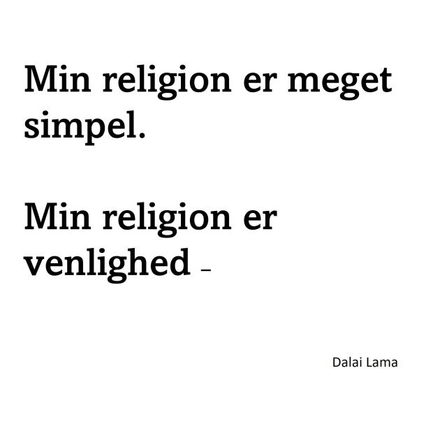 Plakat - Min religion er meget simpel
