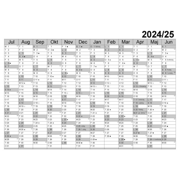 Studiekalender - A1 (60x80 cm)  2024/25