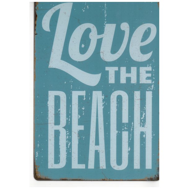 Blikskilt 20x30 cm - Love the beach